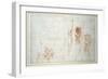 Hercules and Antaeus and Other Studies, C.1525-28-Michelangelo Buonarroti-Framed Giclee Print