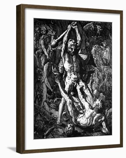 Hercules and Cacus, 1588-Hendrik Goltzius-Framed Giclee Print