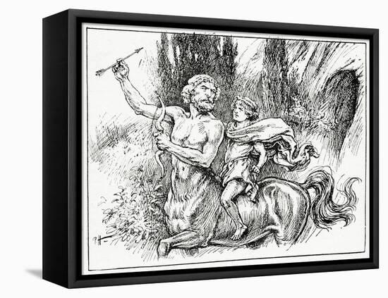 Hercules and Chiron, from 'The Book of Myths' by Amy Cruse, 1925-null-Framed Stretched Canvas