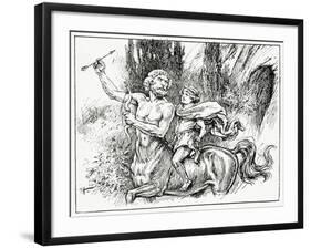 Hercules and Chiron, from 'The Book of Myths' by Amy Cruse, 1925-null-Framed Giclee Print