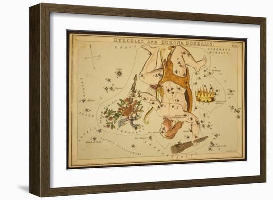 Hercules and Corona Borealis Constellations, 1825-Science Source-Framed Giclee Print