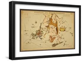 Hercules and Corona Borealis Constellations, 1825-Science Source-Framed Giclee Print