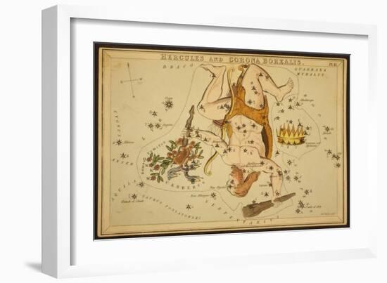 Hercules and Corona Borealis Constellations, 1825-Science Source-Framed Giclee Print