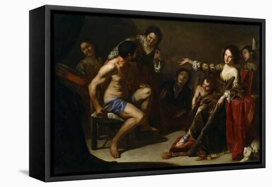 Hercules and Omphale, C. 1640-Bernardo Cavallino-Framed Stretched Canvas