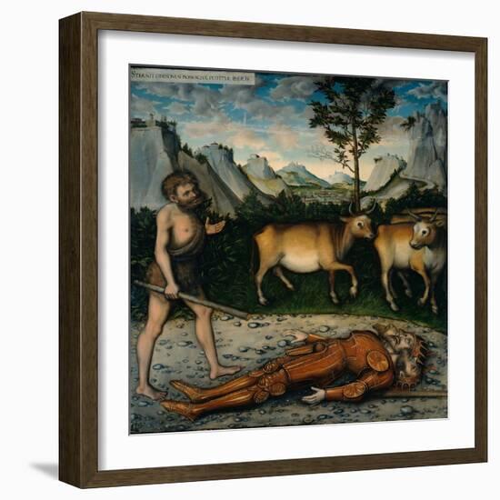 Hercules and the Cattle of Geryones (From the Labours of Hercule)-Lucas Cranach the Elder-Framed Giclee Print