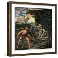 Hercules and the Lernaean Hydra (From the Labours of Hercule)-Lucas Cranach the Elder-Framed Giclee Print