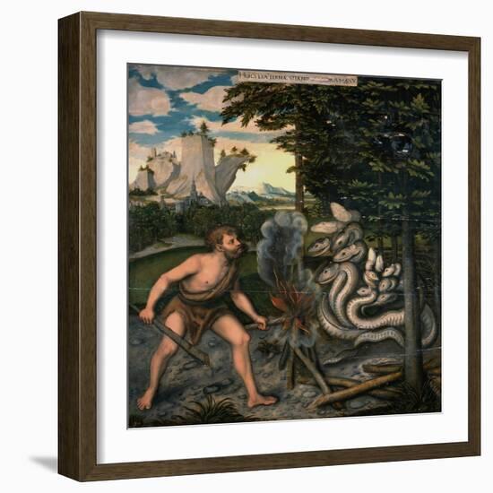 Hercules and the Lernaean Hydra (From the Labours of Hercule)-Lucas Cranach the Elder-Framed Giclee Print