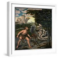 Hercules and the Lernaean Hydra (From the Labours of Hercule)-Lucas Cranach the Elder-Framed Giclee Print