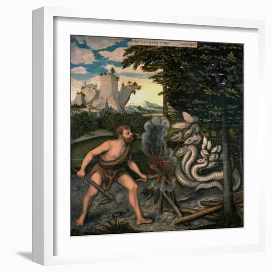 Hercules and the Lernaean Hydra (From the Labours of Hercule)-Lucas Cranach the Elder-Framed Giclee Print