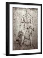 Hercules and the Nemean Lion, c.1504-8-Leonardo da Vinci-Framed Giclee Print