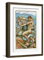 Hercules and the Old Man of the Sea-Walter Crane-Framed Giclee Print