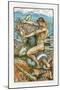 Hercules and the Old Man of the Sea-Walter Crane-Mounted Giclee Print