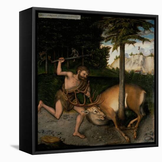 Hercules Capturing the Ceryneian Hind (From the Labours of Hercule)-Lucas Cranach the Elder-Framed Stretched Canvas
