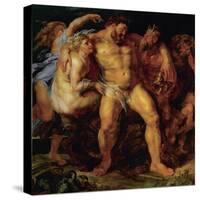 Hercules, Drunk, Led by a Nymph and a Satyr, circa 1612-14-Peter Paul Rubens-Stretched Canvas