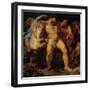Hercules, Drunk, Led by a Nymph and a Satyr, circa 1612-14-Peter Paul Rubens-Framed Giclee Print