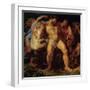 Hercules, Drunk, Led by a Nymph and a Satyr, circa 1612-14-Peter Paul Rubens-Framed Giclee Print