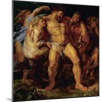 Hercules, Drunk, Led by a Nymph and a Satyr, circa 1612-14-Peter Paul Rubens-Mounted Giclee Print