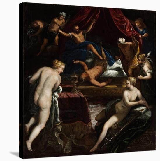 Hercules Expelling the Faun from Omphale's Bed-Jacopo Tintoretto-Stretched Canvas