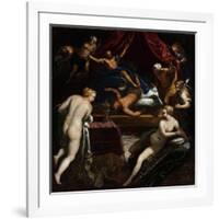 Hercules Expelling the Faun from Omphale's Bed-Jacopo Tintoretto-Framed Giclee Print