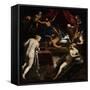 Hercules Expelling the Faun from Omphale's Bed-Jacopo Tintoretto-Framed Stretched Canvas