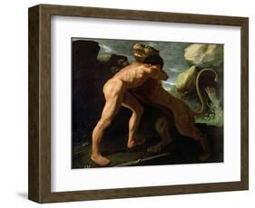 Hercules Fighting with the Nemean Lion-Francisco de Zurbarán-Framed Giclee Print