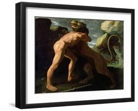 Hercules Fighting with the Nemean Lion-Francisco de Zurbarán-Framed Giclee Print