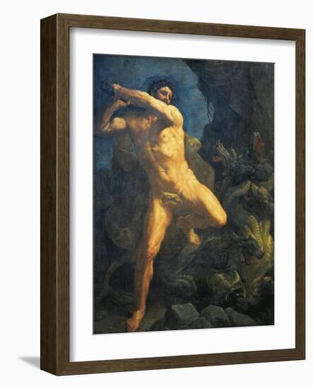 Hercules Killing Hydra of Lerna-Guido Reni-Framed Giclee Print