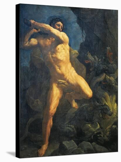 Hercules Killing Hydra of Lerna-Guido Reni-Stretched Canvas
