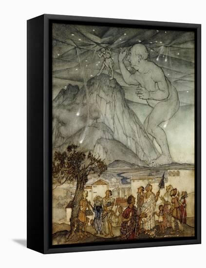 Hercules Supporting the Sky instead of Atlas-Arthur Rackham-Framed Stretched Canvas