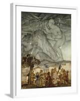 Hercules Supporting the Sky instead of Atlas-Arthur Rackham-Framed Giclee Print