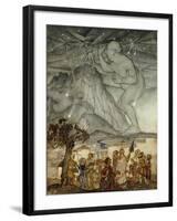 Hercules Supporting the Sky instead of Atlas-Arthur Rackham-Framed Giclee Print