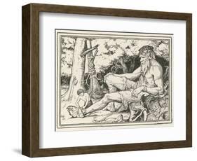 Herd-Boy Binds the Injured Foot of a Friendly Giant-Henry Justice Ford-Framed Photographic Print