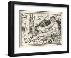 Herd-Boy Binds the Injured Foot of a Friendly Giant-Henry Justice Ford-Framed Photographic Print