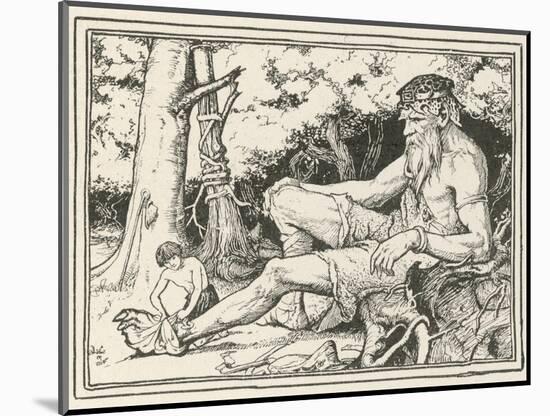 Herd-Boy Binds the Injured Foot of a Friendly Giant-Henry Justice Ford-Mounted Photographic Print