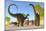 Herd of Apatosaurus Dinosaurs Wander Through a Prehistoric Forest-null-Mounted Art Print