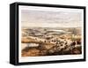 Herd of Bison Near Lake Jessie-Thomas H. Ford-Framed Stretched Canvas