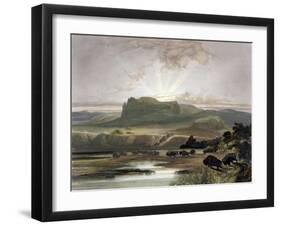 Herd of Bison on the Upper Missouri-Karl Bodmer-Framed Giclee Print