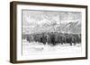 Herd of Buffalo in a Blizzard, 1887-null-Framed Art Print
