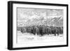 Herd of Buffalo in a Blizzard, 1887-null-Framed Art Print