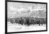 Herd of Buffalo in a Blizzard, 1887-null-Framed Art Print