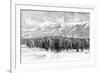 Herd of Buffalo in a Blizzard, 1887-null-Framed Art Print