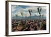 Herd of Caudipteryx Displaying Bird-Like Flocking Motion-null-Framed Art Print