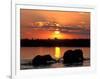 Herd of Elephants, Chobe River at Sunset, Chobe National Park, Botswana-Paul Souders-Framed Photographic Print