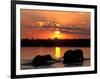 Herd of Elephants, Chobe River at Sunset, Chobe National Park, Botswana-Paul Souders-Framed Photographic Print