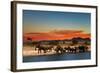 Herd of Elephants in African Savanna at Sunset-Dmitry Pichugin-Framed Photographic Print