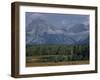 Herd of Elk Grazing in Meadow Framed by Peaks of the Grand Teton Mountains-null-Framed Photographic Print