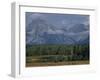 Herd of Elk Grazing in Meadow Framed by Peaks of the Grand Teton Mountains-null-Framed Photographic Print