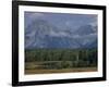 Herd of Elk Grazing in Meadow Framed by Peaks of the Grand Teton Mountains-null-Framed Photographic Print