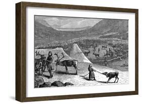Herd of Reindeer, Lapland, 1882-null-Framed Giclee Print
