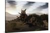 Herd of Xenoceratops Foremostensis from the Cretaceous Period-null-Stretched Canvas